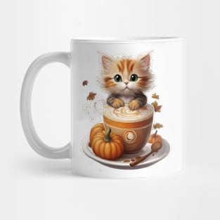 Autumn - Pumpkin Spice Latte Kitten Mug